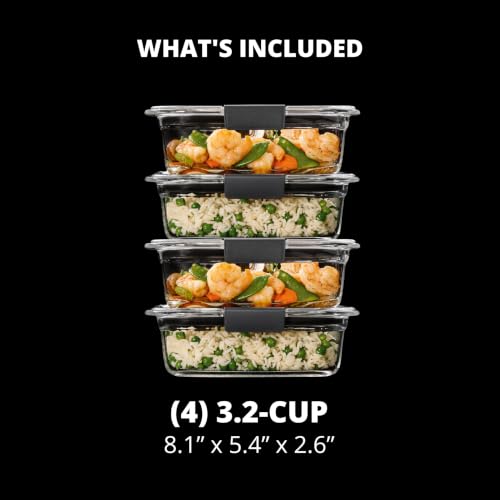 Rubbermaid Brilliance Glass Food Storage Containers, 3.2 Cup - Image 7
