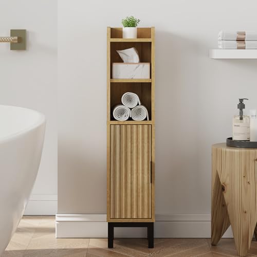 Small Bathroom Storage Cabinet Corner Narrow Toilet Paper - Image 2