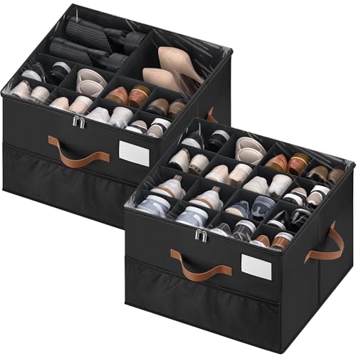 Shoe Organizer for Closet, Adjustable Storage Box Holds 32 Pairs - Image 2