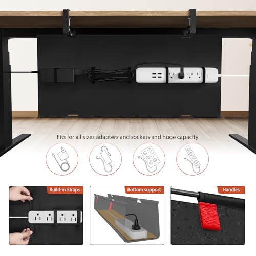 Univivi No Drill Under Desk Cable Management Tray, 28 inch - Image 3