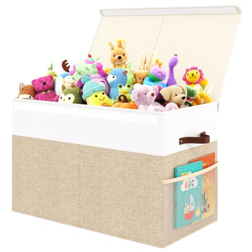 Large Toy Storage Box with Lid, Toy Chest with Divider - Image 2