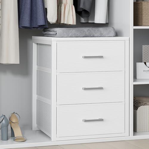BOLUO Closet Drawers White Fabric 3 Drawer Small Dre | All Products - Image 2