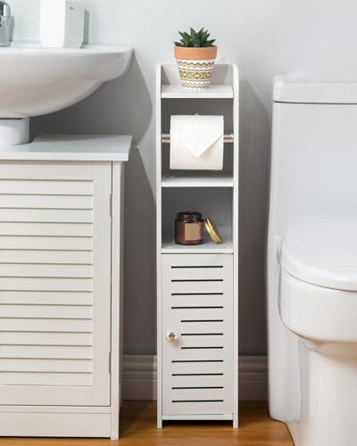 AOJEZOR Toilet Paper Holder Stand: Small Space Bathroom Storage - Image 3