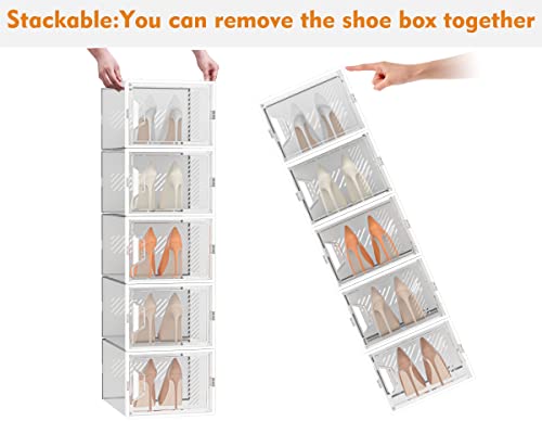 SIMPDIY XL Clear Shoe Storage Boxes, Stackable Shoe - Image 7