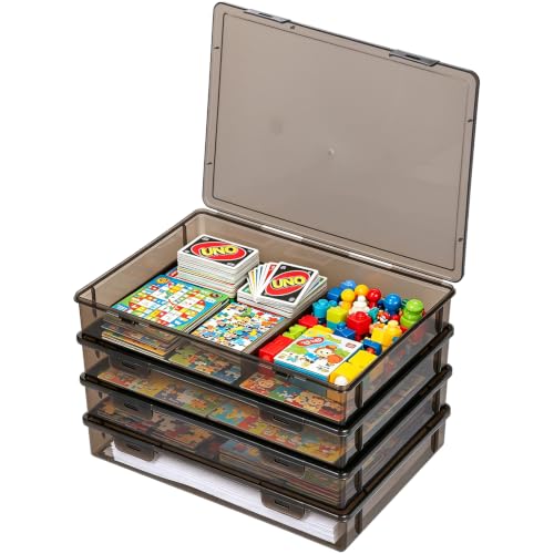 FMOACEN 4 Pcs Board Game Storage Stackable Organizer Box - Image 2