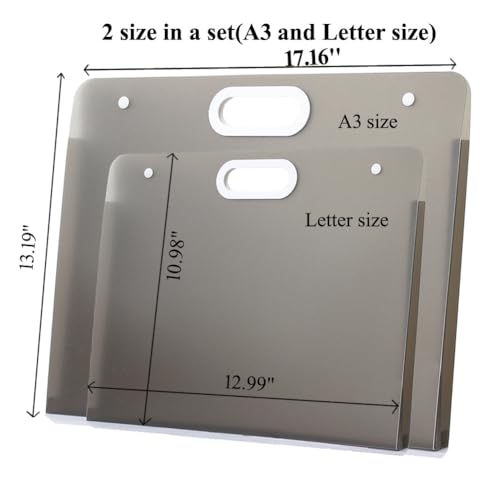 Sohynca 2pcs Plastic Art Portfolio Bag 17.32x13.22inch - Image 4