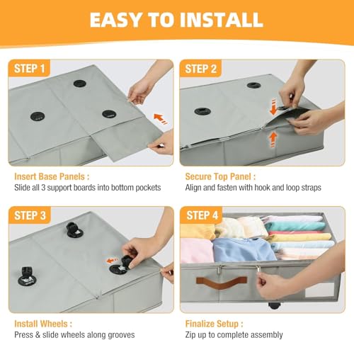 Under Bed Storage with Wheels, Dorm Room Organizer | Home Organization - Image 6