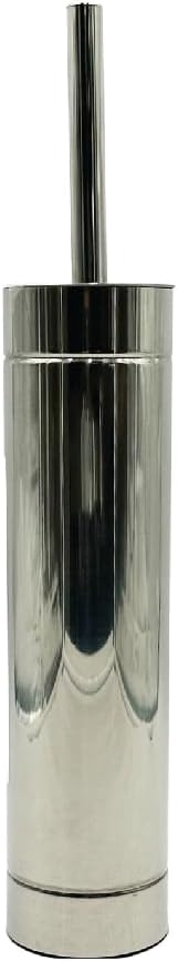Toilet Bowl Cleaning Brush and Holder with Lid, Slim Design, 304 Stainless-Steel, Fingerprint-Proof, Rust Resistant, Heavy-Weight Base (1 Pack, Chrome)