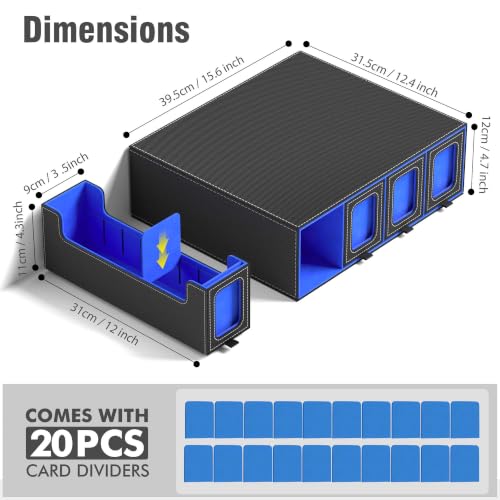4-Drawer Trading Card Storage Box Holds 3300+ Cards (Blue) - Image 3