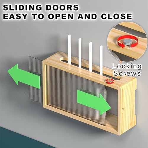 Wall-WiFi Router Storage Box,Wooden Wireless Router Organize Rack - Image 8
