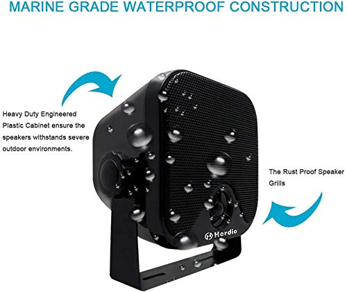 4 Inches Heavy Duty Waterproof Boat Marine Box Outdoor Speakers - Image 6