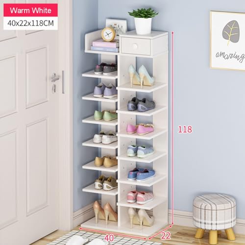 8 Tiers Shoe Rack Narrow Shoe Organizer for Closet Entryway, Tall - Image 3