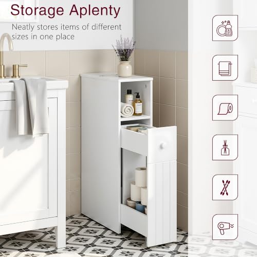 VECELO Slim Bathroom Storage Cabinet, Small Narrow Storage - Image 6