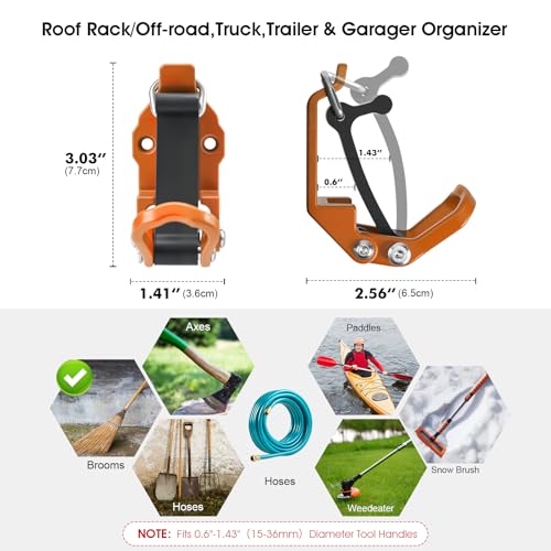 2 Pack Shovel Holder Wall Mount for Truck & Trailer | Garage Storage - Image 6