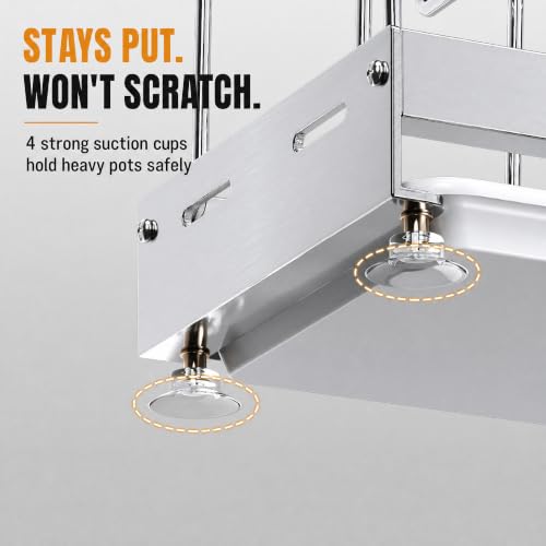 JOWBOOW Pots and Pans Organizer with Drip Tray, 1 Pack - Image 5