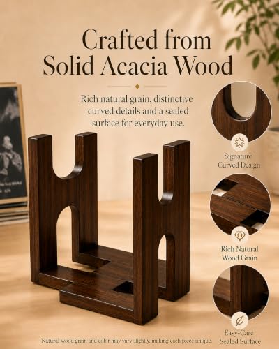 Vinyl Record Holder, Adjustable Solid Wood Stand - Image 5