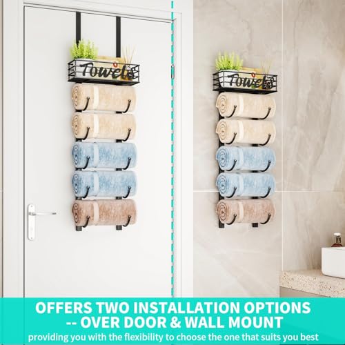 HapiRm Towel Racks for Bathroom Storage - 6 Tier Over - Image 5