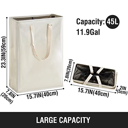 45L Slim Laundry Hamper with Adjustable Long Handles & Mesh Top - Image 6