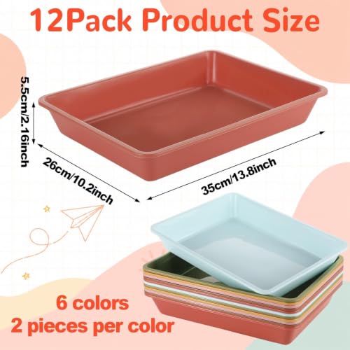 12 Pcs Letter Size Flat Storage Tray (Retro) - Image 3