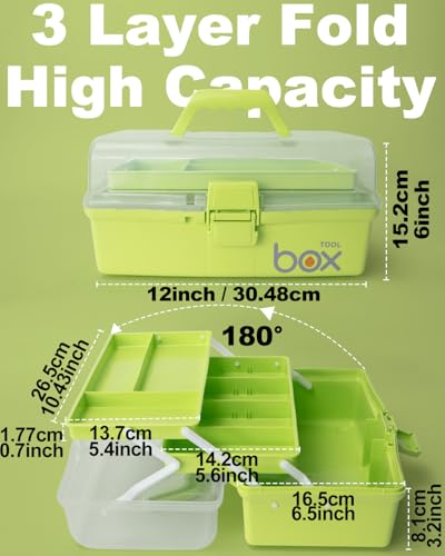 TERGOO 12in 3-Layer Plastic Craft Organizers and Storage - Image 3