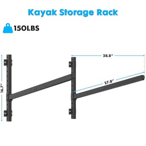 Kayak Storage Rack Heavy Duty, Adjustable Wall Mount - Image 3