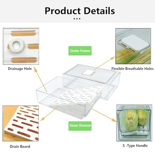 Refrigerator Organizers and Storage Drawer, Stackable Fruit - Image 6