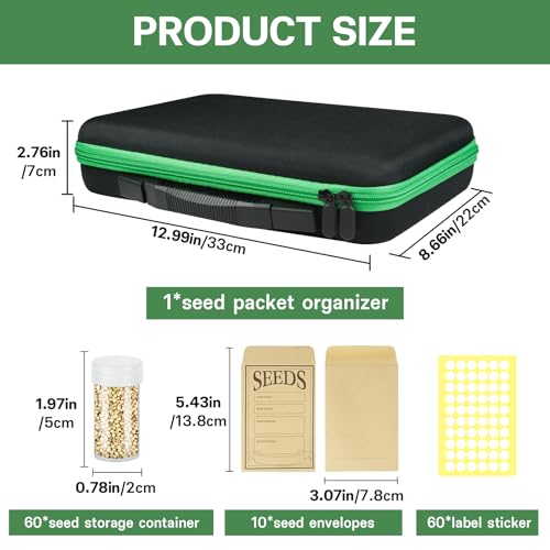 Seed Storage Organizer with 60 Bottles & Envelopes | Home Organization - Image 4
