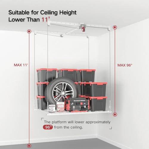 Overhead Garage Storage Rack, Adjustable Heavy-duty 4x4 Ft - Image 5