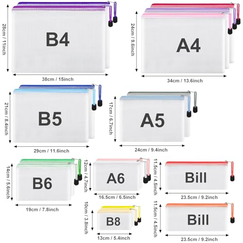 EOOUT 42pcs Mesh Zipper Pouch, 8 Sizes Waterproof Zipper Bags - Image 3