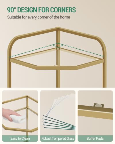 Hzuaneri Corner Shelf Stand, 7-Tier Glass Bookshelf Bookcase - Image 5
