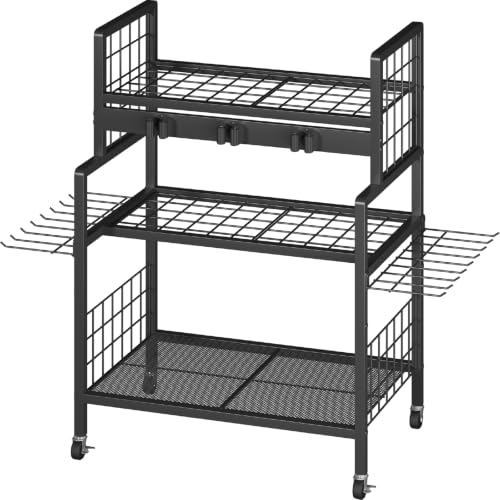 Garden Tool Organizer with Wheels, 3-Tier Metal Garden - Image 6