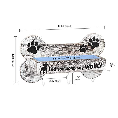 J JACKCUBE DESIGN Rustic White Bone Shape Wall Mounted Dog Leash - Image 7