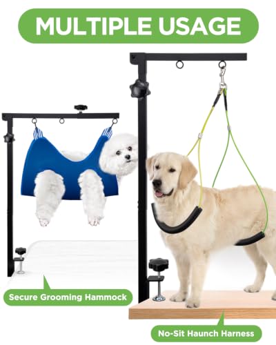 Extendable Dog Grooming Table Arm, with Hammock & No-Sit Holder - Image 6