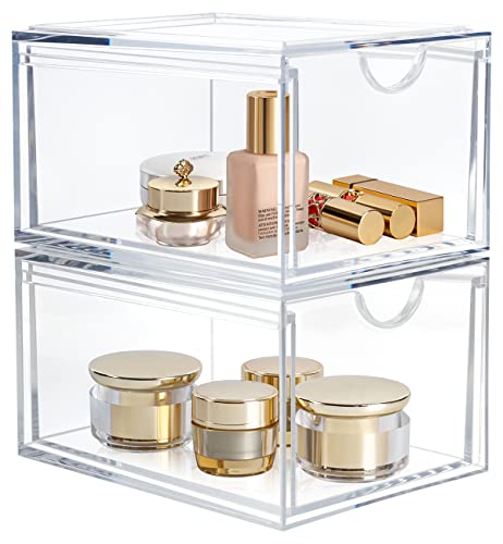 AMEITECH 2 Pack Clear Stackable Storage Drawer, Bath | All Products - Image 2