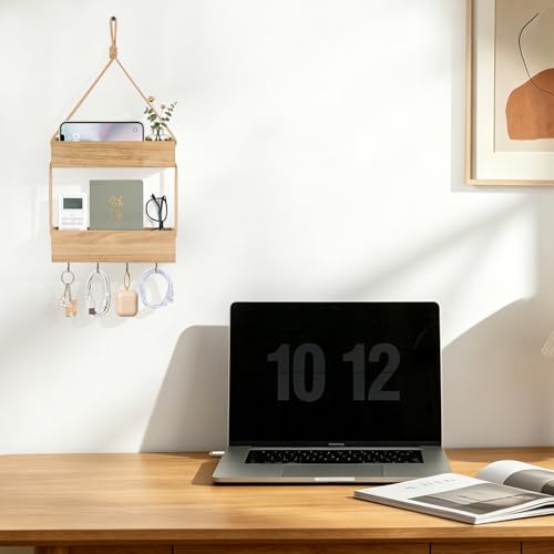 Mkono Bedside Shelf Organizer, Macrame Wall Hanging Room Decor - Image 7