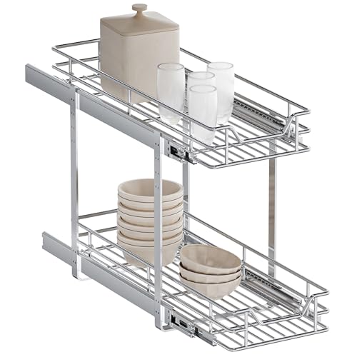 2-Tier Pull Out Cabinet Organizer, 9" W x 21.5" D - Image 2