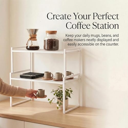 Stackable Kitchen Cabinet Organizer Shelves Pantry Rack Set of 2 - Image 6