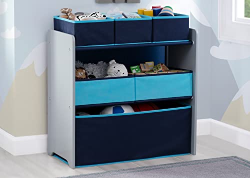Delta Children Design and Store 6 Bin Toy Organizer, Grey/Blue - Image 3