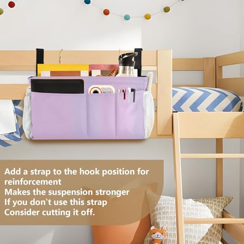 YETTASBIN Purple Bedside Caddy Hanging Storage Organizer - Image 7