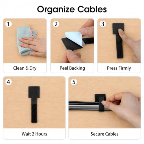 100 Pcs Cable Management Under Desk, Cable Ties - Image 8