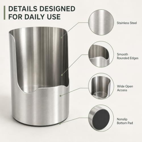 Stainless Steel Utensil Holder, 2-in-1 Pot Lid Stand and Spoon - Image 6