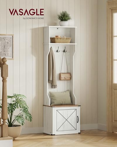 VASAGLE Hall Tree with Bench and Shoe Storage, 3 Tri-Hooks - Image 3