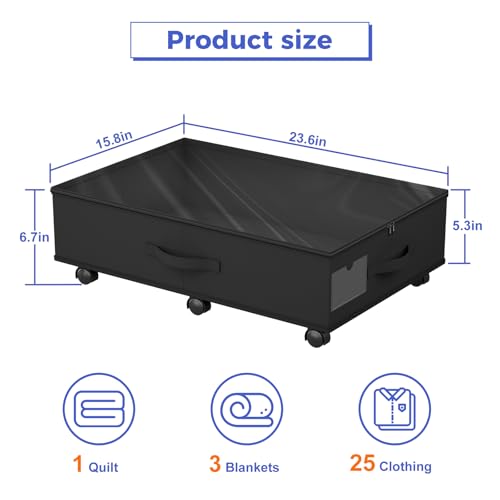 Babenest 4-Pack Under Bed Storage Organizer on 6 Wheels - Image 3