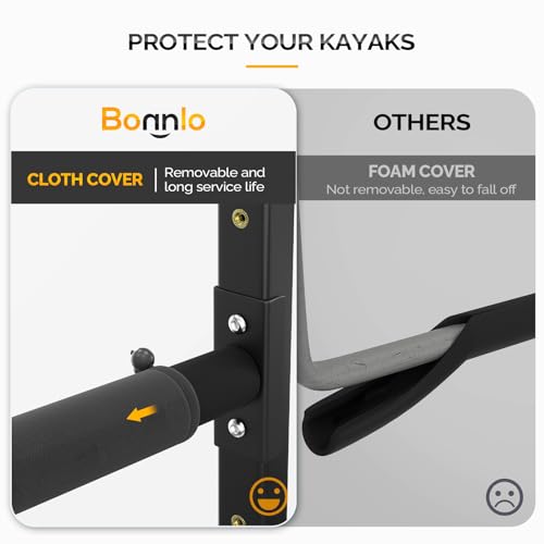 Bonnlo Kayak Storage Rack, Adjustable Heavy Duty Kayak - Image 6