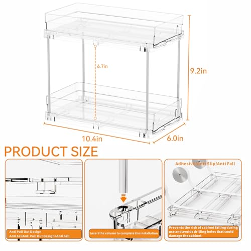 Yieach 4 Set Bathroom Organizers and Storage,2 Tier | Under Sink Stora - Image 3