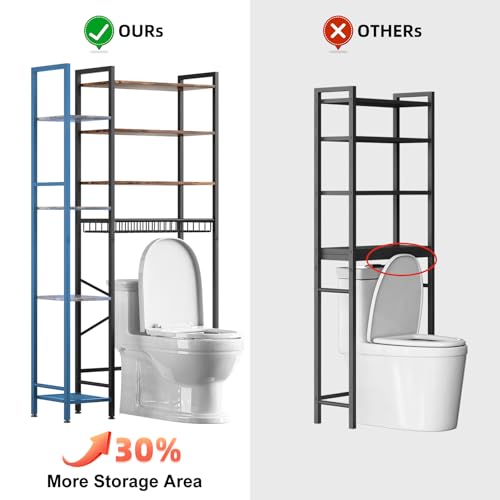 8-Tier Over The Toilet Storage with Side Rack, Over Toilet - Image 4