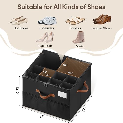Shoe Organizer for Closet, Adjustable Storage Box Holds 32 Pairs - Image 3