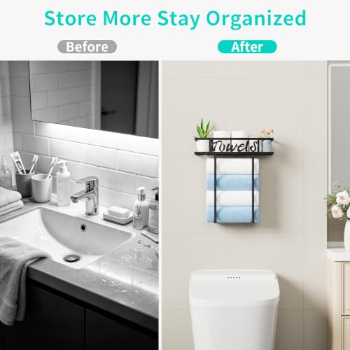 HapiRm Rolled Towel Racks for Bathroom - Towel Storage - Image 4