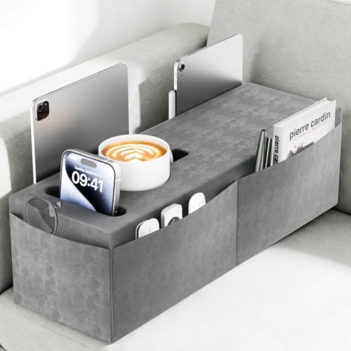 Couch Armrest Caddy with Cup Holder, Portable Sofa Armrest - Image 2