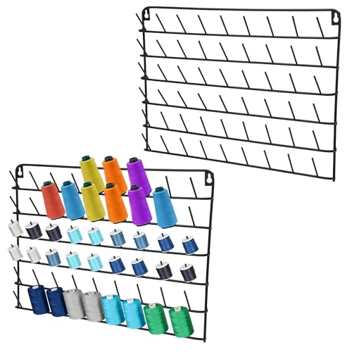 SIBAO 2 Pack Thread Holder Wall Mount - 54 Spools Wall - Image 2